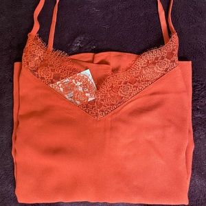 End of year Clearance Sale!  
NWT- Cami - burnt orange lace top